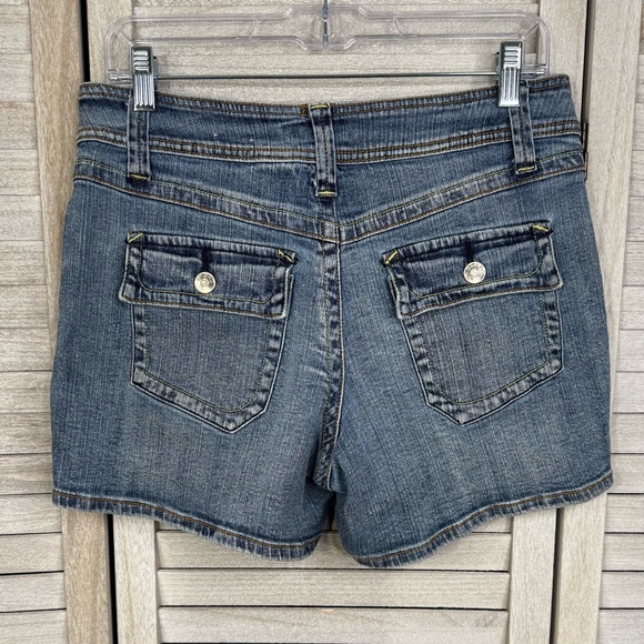 GITANO Vintage Y2K Distressed Stretch Denim Jean Shorts with Patch Pockets-10 - Picture 2 of 2